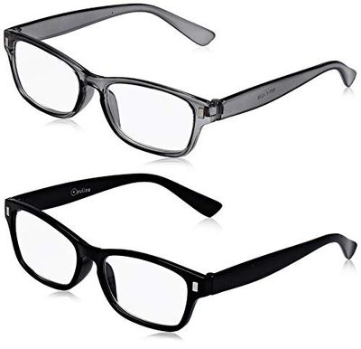 The Reading Glasses Company Óculos de leitura preto cinzento leitores valor pack 2 homens mulheres Rr77-17 +2,50 2 unidades 58 g
