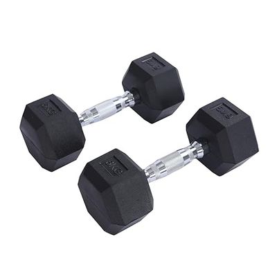 Endless Pair of 6 Kg (2 * 13 LB) Hexagon Rubber Coated Dumbbell | Black | Material: Iron and Rubber | Perfect for Bodybuilding, Fitness, Weight Lifting and Training at Home or Gym