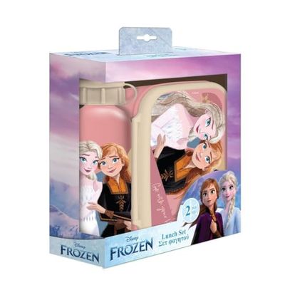 Disney Set bottiglia borraccia in alluminio da 500 ml e sadwichera 800 ml di Frozen