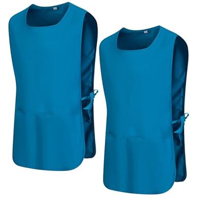 MISEMIYA - Confezione 2 unità - Grembiule di Pulizia Uniforme da Lavoro CLINICO Medico Pulizia 2-3301 - Large, Turchese 68