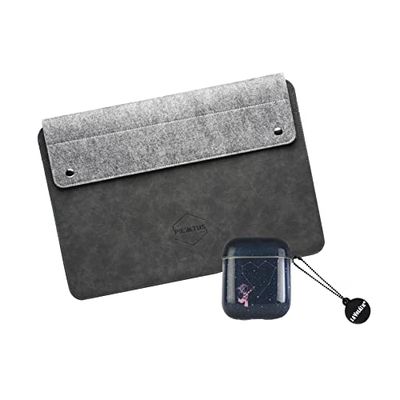 Pilatus Étui pour Ordinateur Portable 14" Gris + étui Airpods étoiles