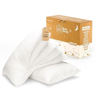 EverSnug Adjustable Layer Pillows for Sleeping - Set of 2, Cooling, Luxury Pillows for Back, Stomach or Side Sleepers Updated Version (King (Pack of 2))
