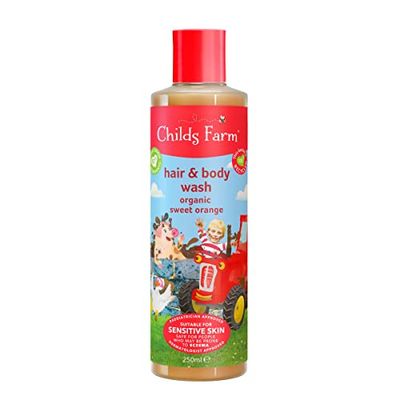 Childs Farm | Kids Hair & Body Wash 250ml | Organic Sweet Orange | Gently Cleanses | Suitable Dry, Sensitive & Eczema-prone Skin