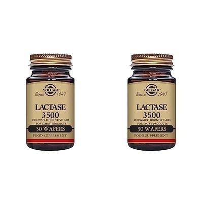 Solgar Lactase 3500 Wafers - Pack of 60 - Aids Dairy Digestion - Helps Break Down Sugar in Milk - Vegan and Kosher