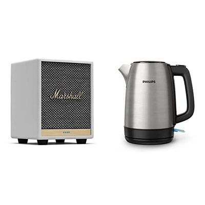 Marshall Uxbridge Altoparlante Bluetooth, Bianco, One size & Philips Bollitore Elettrico - 1,7 L, Coperchio a Molla, Spia Luminosa, in Acciaio Inox, Base Girevole (HD9350/90)