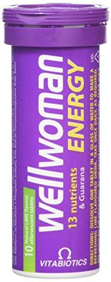 Wellwoman Energy Lime - 10 Dissolving Multivitamins Effervescent Tablets For Woman, Natural Lime Flavour, By Vitabiotics