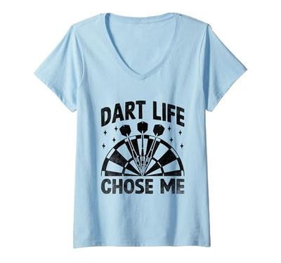 Donna Dart Life Chose Me Gioco Giocatore Sportivo Maglietta con Collo a V