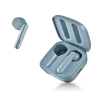 NGS ARTICA Move Rain - Auricular Inalámbrico Compatible con Tecnología Bluetooth 5.3 y TWS, 28hr de Batería, Control Táctil, Tecnología ENC, Color Azul