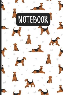 Funny Airedale Terrier Dog Pattern: Lined Journal Notebook Airedale Terrier Gifts for Airedale Terrier lovers | 6" X 9" | 110 Blank Lined