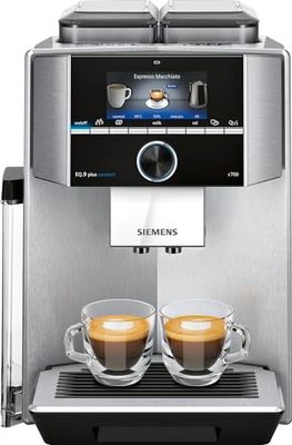 Siemens Ti9578X1De Eq.9 Plus Connect S700 Volautomatische Koffiemachine, Personalisatie, 2 Bonenreservoirs, Maalwerk, Extra Stil, 1500 Watt, Roestvrij Staal