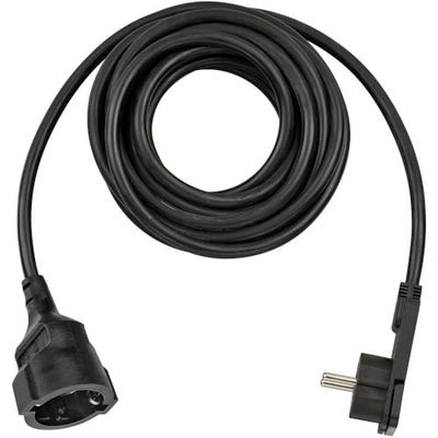 Brennenstuhl kwaliteit kunststof verlengkabel met platte stekker (verlengsnoer plat voor binnen met 5m kabel) zwart
