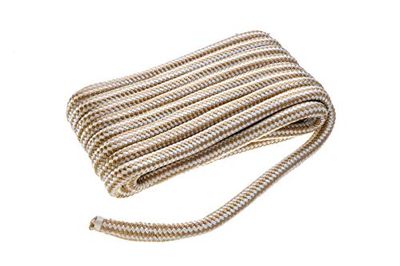 Seachoice Filo di ancoraggio in nylon a doppia treccia con giuntura ad occhiello, preristretto, stabilizzato al calore, 1,9 cm x 9,5 m, oro bianco