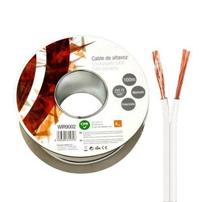 Velocraze Cavo altoparlante – Cavo 2 x 0,75 mm, lunghezza 100 m, colore bianco, ideale per connessioni audio, flessibile e durevole.
