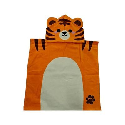 Puckator Asciugamano per Bambini a Poncho Alfie la Tigre Adoramals, Animali Dolci - Accappatoio senza maniche 100% in Cotone