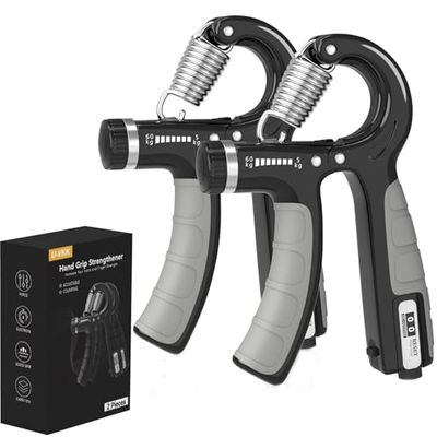 Handtrainer, set van 2 handtrainers, onderarmtrainers, verstelbare handgreep, 5-60 kg, hand-onderarm trainingsapparaat, gripkrachttrainer, antislip handgreep, voor sporters en herstel van de hand