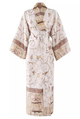Bassetti OPLONTIS 9331462 Kimono de algodón 100% satén en color beige 4 m, talla: L-XL