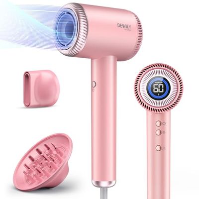 Sèche Cheveux Ionique professionnel - Séchage Rapide,Moteur Haute Vitesse 110 000 tr/min, 300 Millions D'ions Négatifs avec Diffuseur, Affichage Led