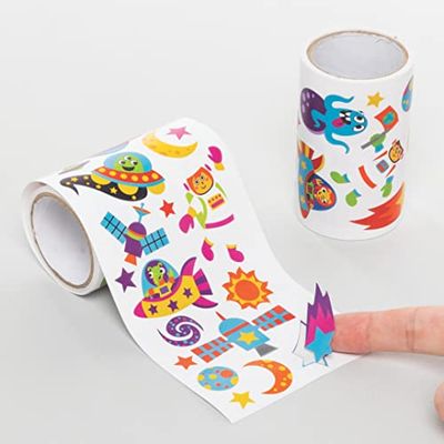 Baker Ross FE677 Rollos de Pegatinas del Sistema Solar - Paquete de 620, Pegatinas para Niños, ideal para Proyectos de Arte y Manualidades para Niños