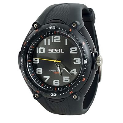 SEAC Mover Lifestyle-Reloj Resistente al Agua hasta 100 m, Unisex Adulto, Negro, Estándar