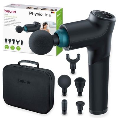 Beurer MG 185 massagepistool, massagepistool met 5 opzetstukken, krachtige triggerpointmassage, losmaken van spanningen, spiermassageapparaat met 9 intensiteitsniveaus, met oplaadbare accu