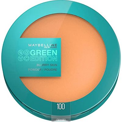 Maybelline New York - Polvere di tinte opacizzante - Arricchita con burro di mango montata - 97% di ingredienti di origine naturale - Blurry Skin Green Edition - Tonalità: 100 - Capacità: 9g