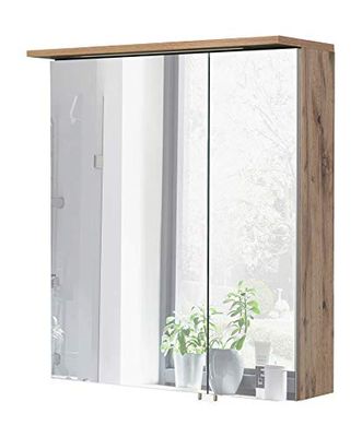 Schildmeyer Max 134891 Spiegelkast, eikenhouten decoratie in landhuisstijl, 60,5 x 16 x 72,3 cm