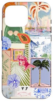 Aesthetic Italian European Summer Boho Art Preppy Collage Case for iPhone 16 Pro Max