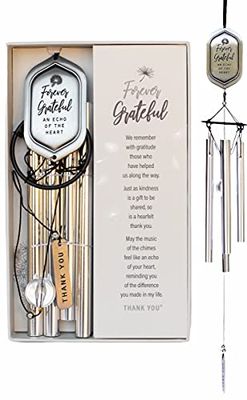 Forever Grateful Carillon à Vent avec Message de Remerciement gravé – Cadeau Unique de Gratitude/Cadeau de Remerciement pour la Famille, Les Amis, Les collègues