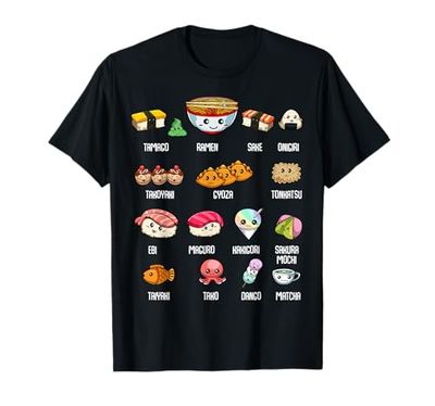 Cibo asiatico giapponese Ramen Wasabi Tamago Kawaii Otaku Maglietta