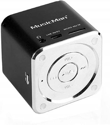 Technaxx Altavoz portátil Mini Musicman de 3 W, 1 vía, 3 W, 150-18000 Hz, 4 ohmios, cableado al 10%, negro, 3527, 1 pieza