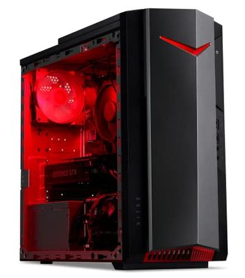 Acer Nitro 50 N50-640 Gaming Desktop PC (Intel Core i5-12400, 4.40GHz, 16GB RAM, 512GB SSD, NVIDIA GeForce RTX 3060, Free DOS, Wi-Fi, HDMI) - PC Gaming Zwart