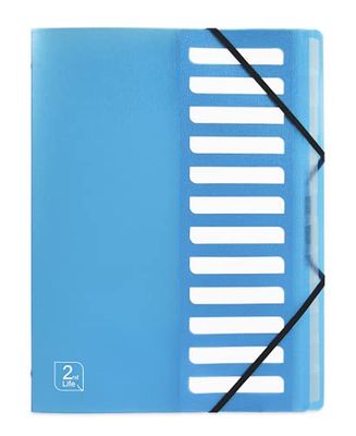 'Elba 400071326 cartellina "2nd Life riciclato PP Cover, A4, 12 tasti, Blu, 1 pezzi