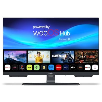 Cello C2224WSH 22 inch FULL HD SMART randloze TV Triple Tuner DVB-C/-S2/-T2 Bluetooth "WebOS by LG" "Pitch Perfect" luidspreker Disney+ Netflix Made in Europe [2024], 22"