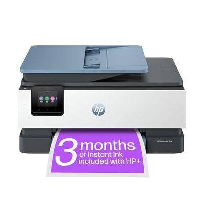 HP OfficeJet Pro 8135e All-in-One Printer | Colour | Printer for Home | Print, Scan, Copy, Fax Automatic document feeder| 3 months Instant Ink | Print over VPN with HP+ | Up to 3 year Warranty