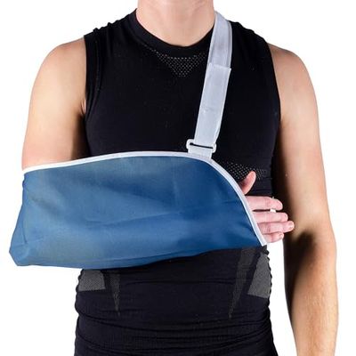OPPO Arm Sling | Adjustable Medical Support for Arm, Shoulder & Wrist Injuries, Fractures, Sprains, Post-Surgery Recovery | Universal Fit for Left or Right Arm | L