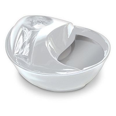 Pioneer Pet Raindrop Fontaine à Boire en céramique pour Animaux de Compagnie Blanc