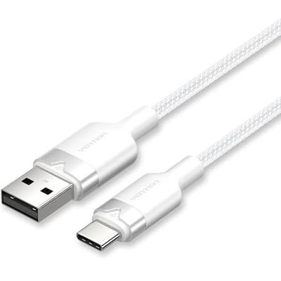 Watio Wave Cable - cable usb-c a usb-a trenzado de 2 m en color blanco, ideal para transferencia de datos y carga eficiente. *