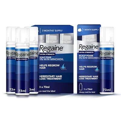 Regaine For Men Extra Strength Scalp Foam (4x 73 ml), Treatment for Hair Regrowth in Men with 5% Minoxidil, 4-Month Supply of Cutaneous Foam for Male Hair Loss