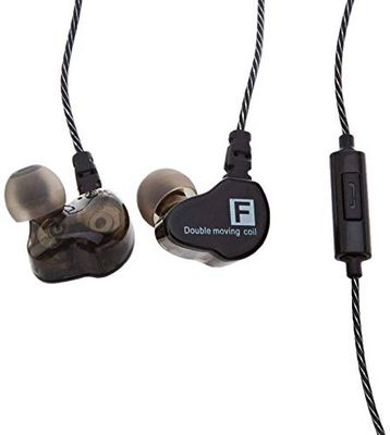 Hq Metal koptelefoon voor Huawei P30 Lite smartphone met microfoon, handsfree, hoogwaardig, universele jackplug, zwart