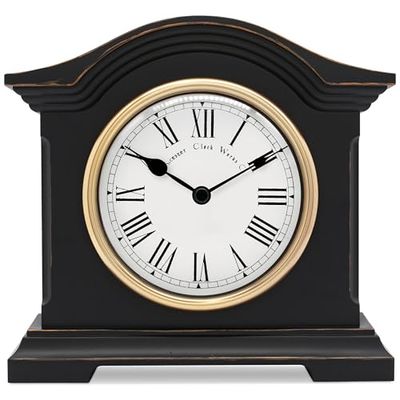 Towcester Clock Works Falkenburg Relógio de mesa, preto, tamanho único