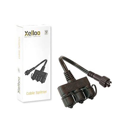 Xelloo® Divisor de Cable con 3 Conexiones para una fácil distribución de Sus Conjuntos de iluminación 12V - Resistente al Agua y Adecuado para Todos los Conjuntos de iluminación