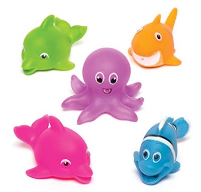 Baker Ross Animales marinos que lanzan agua para niños - Perfectos para bolsas sorpresa o como regalo para niños (pack de 5).