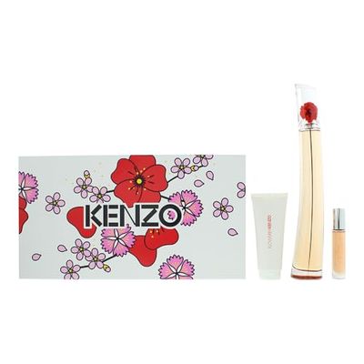 Kenzo Flower L'absolue Eau de Parfum 3 Piece Gift Set: Eau de Parfum 100ml - Eau