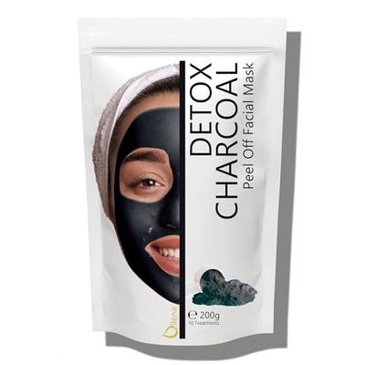 Oïléna - Masque Peel-Off au Charbon Detox | Alginate Visage Masque Gélifiant | Poudre Eclaircissante pour Visage | Extraction Points Noirs | Soin 100% Naturel, Transparent, 200 g