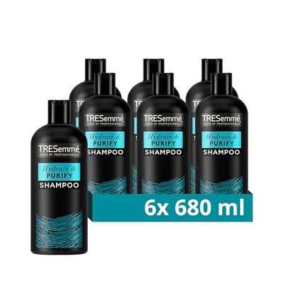 TRESemmé Hydrate & Purify Shampoo with hyaluronic acid & white clay for greasy hair 6x 680 ml