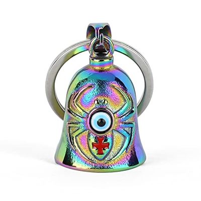 Gremlin Cloches pour motos : croix de Malte araignée avec mauvais œil de moto | Accessoire de motard pour la chance toute votre vie, cadeau pour homme et femme