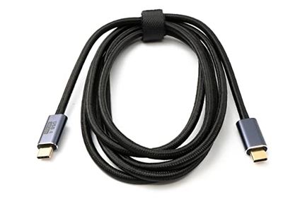 SYSTEM-S Kabel USB4 200 cm typ C wtyczka do wtyczki 20 Gbit/s USB 4.0 pleciony czarny