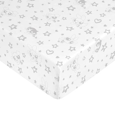 BELUM | Powerpuff Girls 100% Cotton Fitted Sheet for 105 Beds, Multi-Colour Adjustable Fitted Sheet, Soft Cotton Fitted Sheet, Elastic Adjustable Fitted Sheet