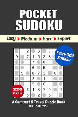 Pocket Sudoku Puzzle Book: 220 Puzzles, Travel Size Small Sudoku Book, 4 Levels Easy to Expert, 4x6 Inches