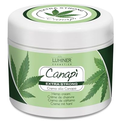 Crema Canapa Extra Forte 200ml, Formula Naturale ad Azione Rapida con Estratti di Olio di Semi di Canapa, Arnica e Artiglio del Diavolo per Massaggi ad Articolazioni e Muscoli. Made In Italy LUMINER